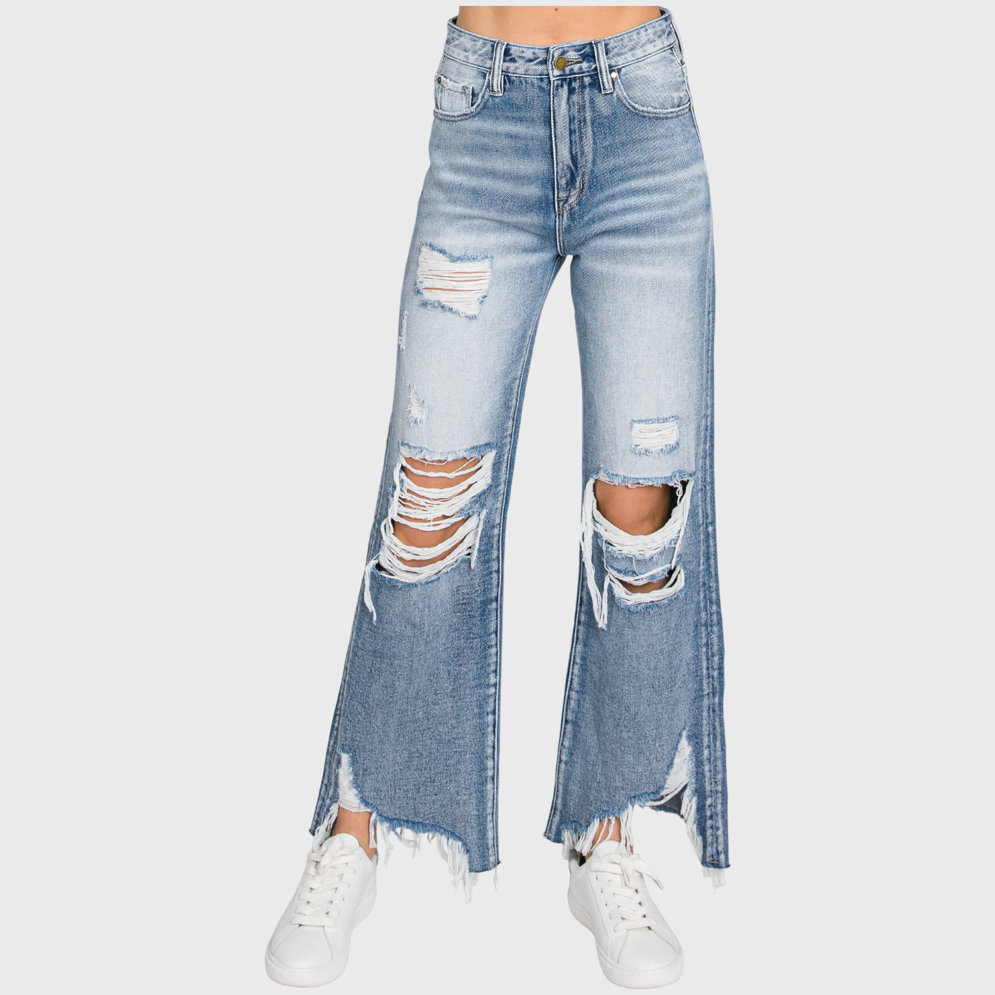 Who Dis Distressed High Rise Vintage Cropped Jeans