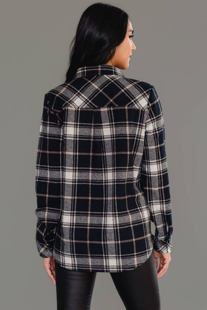 Black Plaid Button Up Flannel