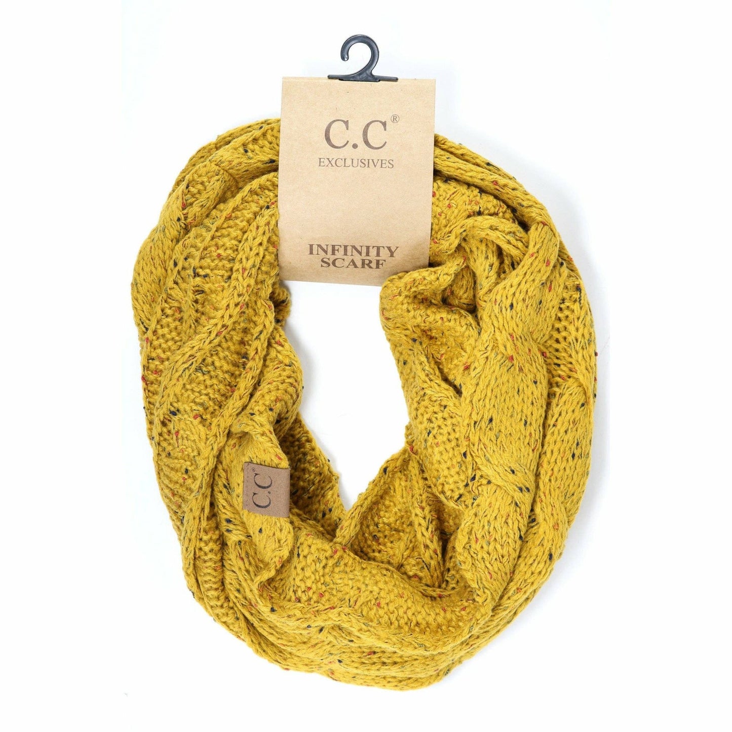 Oatmeal Flecked CC Infinity Scarf: