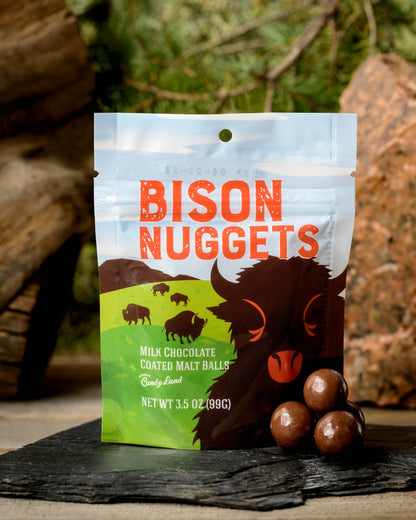 Bison Nuggets (chocolate covered malt balls)