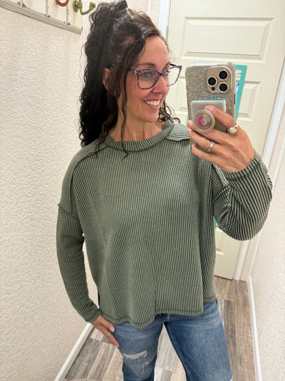 Alyssa Ribbed Long Sleeve Top