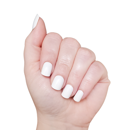 Flat White | Trendy Medium Square White Press-On Nails Set