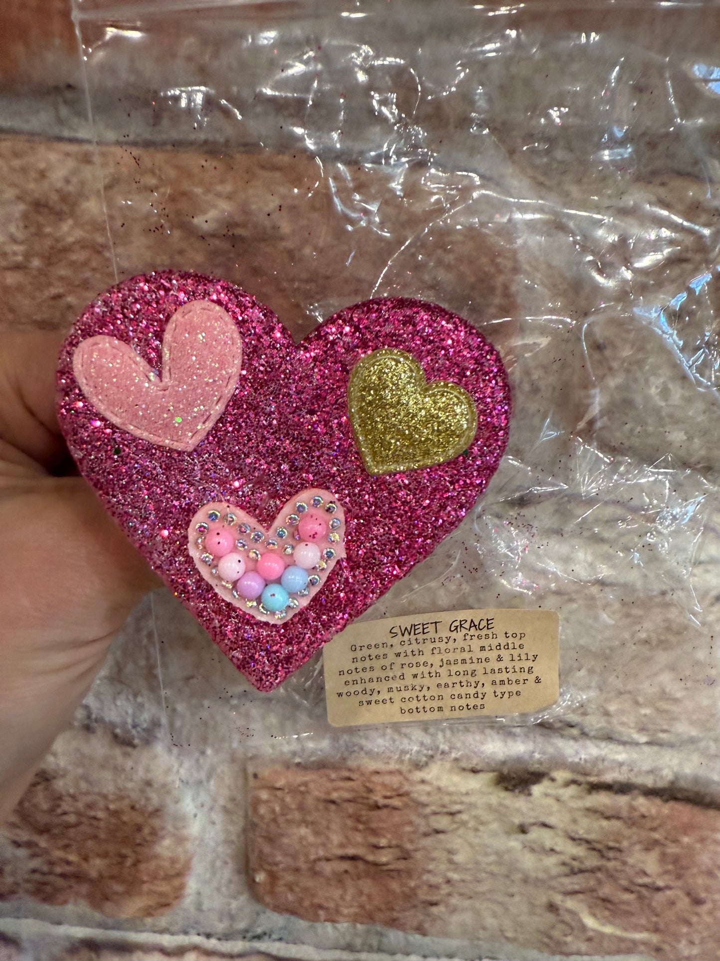 Heart Vent Clip Freshie -sweet Grace scent