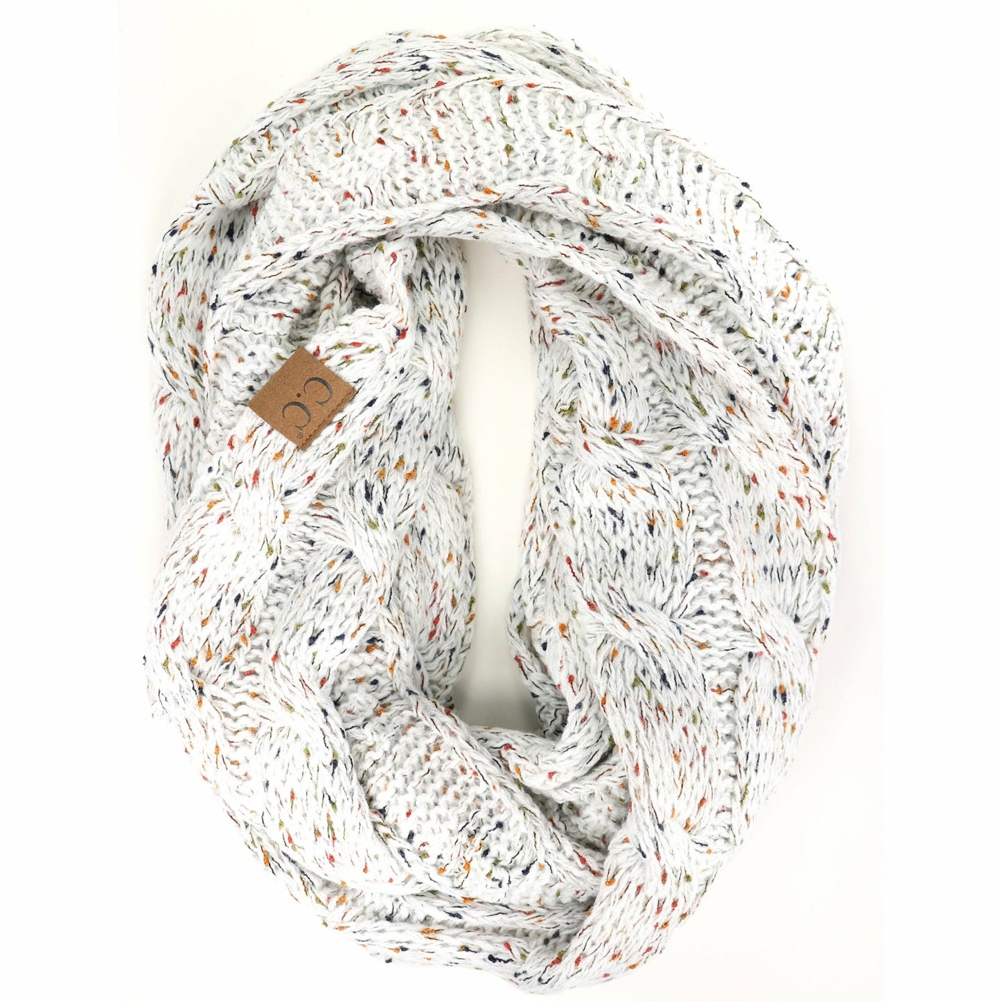 Oatmeal Flecked CC Infinity Scarf: