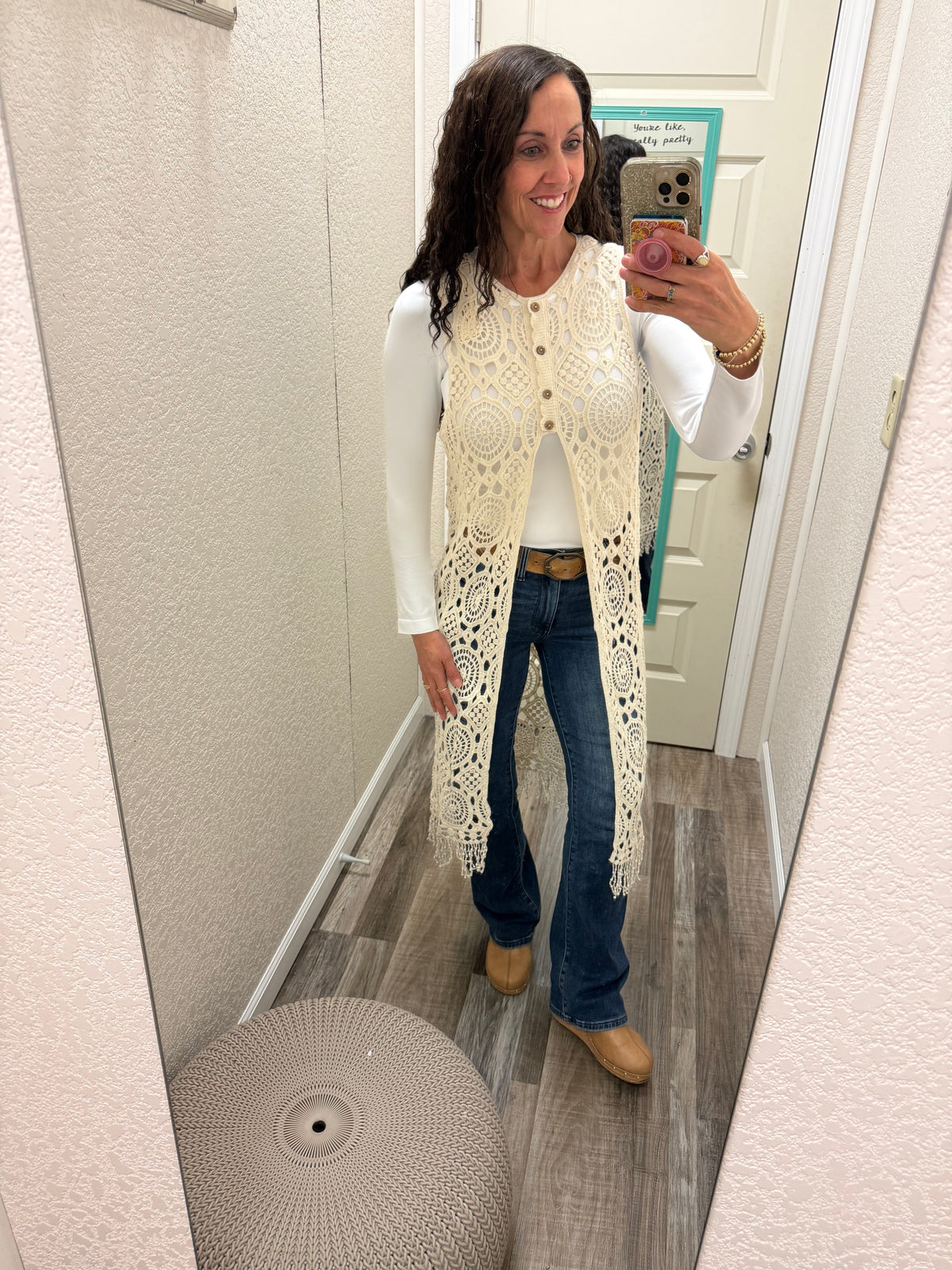 Nashville CROCHET VEST WITH BUTTONS