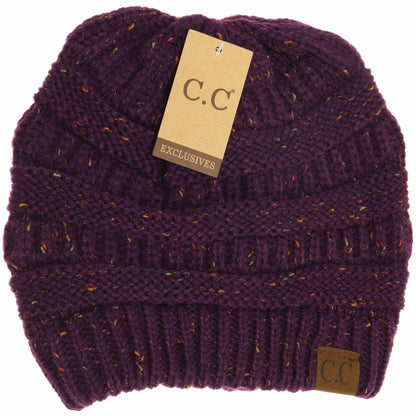 Brown Flecked CC Beanies: