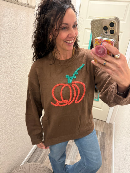 Glitter and Sparkles Pumpkin Sweater