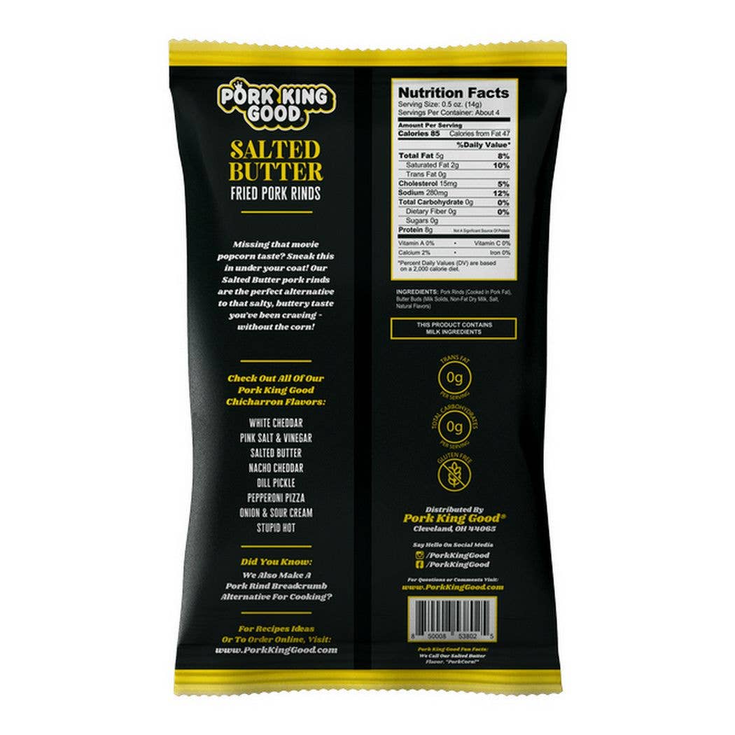 Salted Butter Pork Rinds  1.75oz Bag