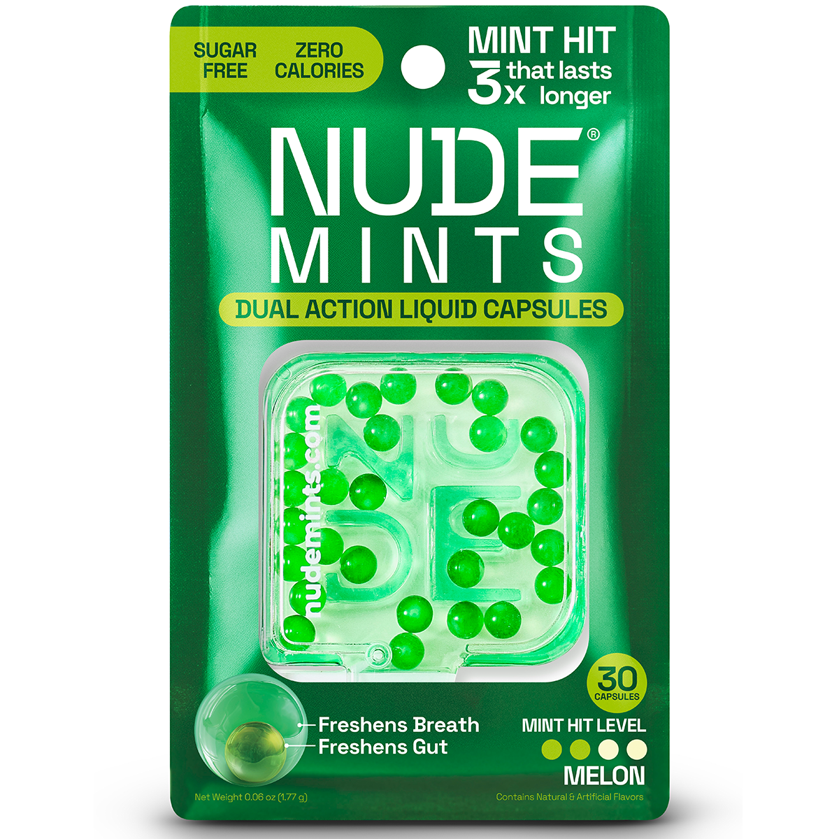 NUDE, Breath + Gut Mints for Gut Health  - Watermelon Flavor