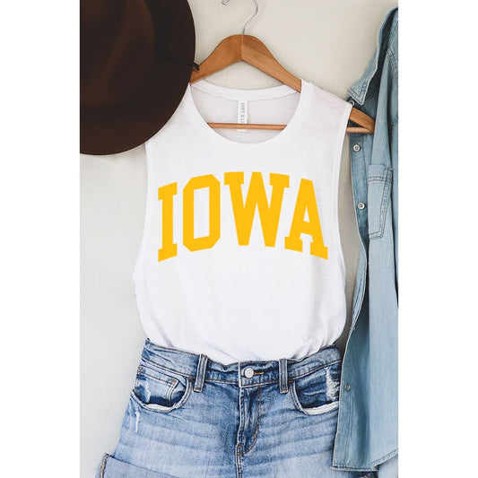 IOWA MINERAL GRAPHIC TANK TOP: White