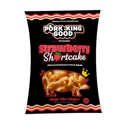 Pork King Good Strawberry Shortcake Flavored Pork Rinds 3oz