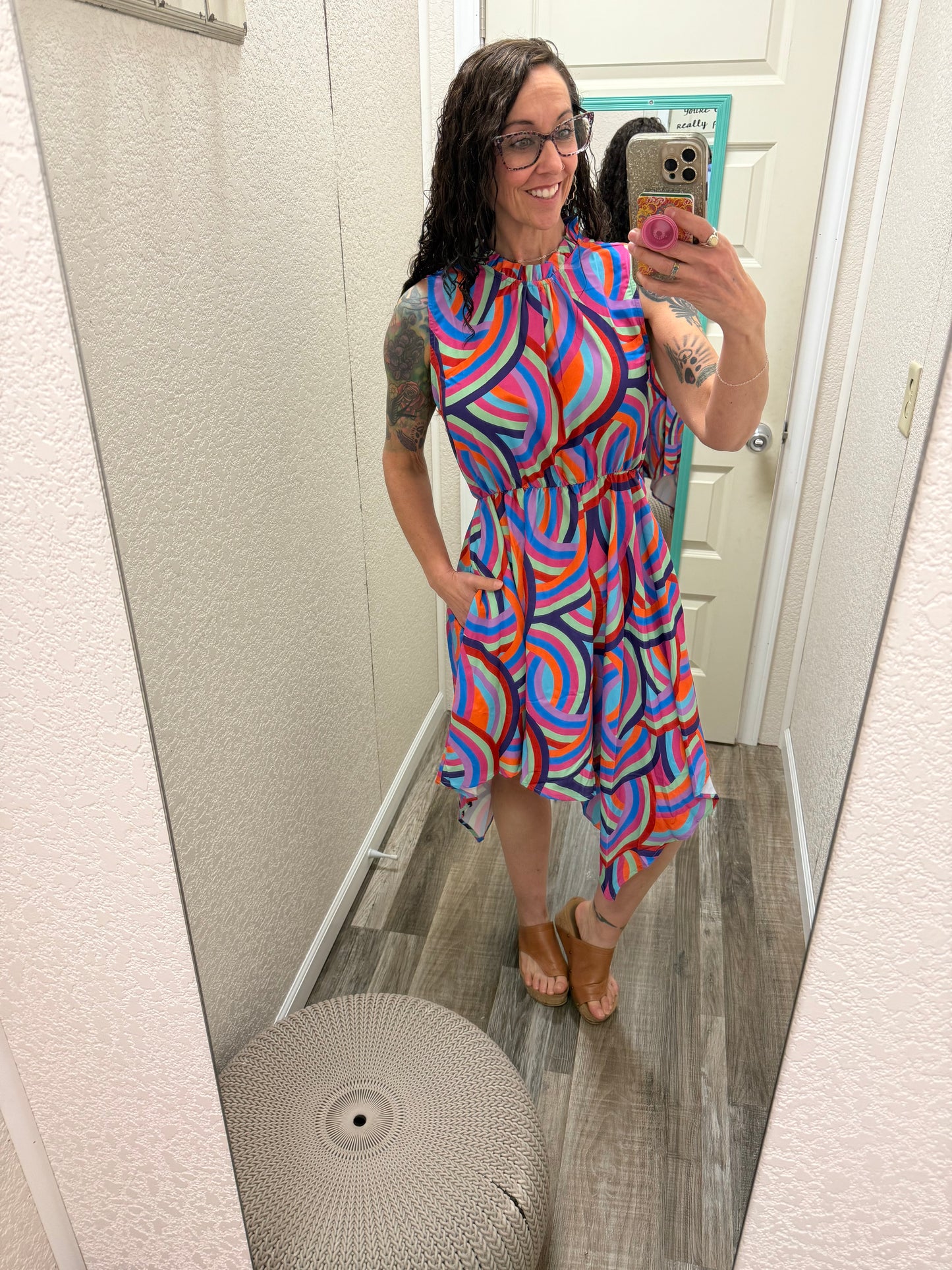 Happi Mock Neck Sleeveless Dress