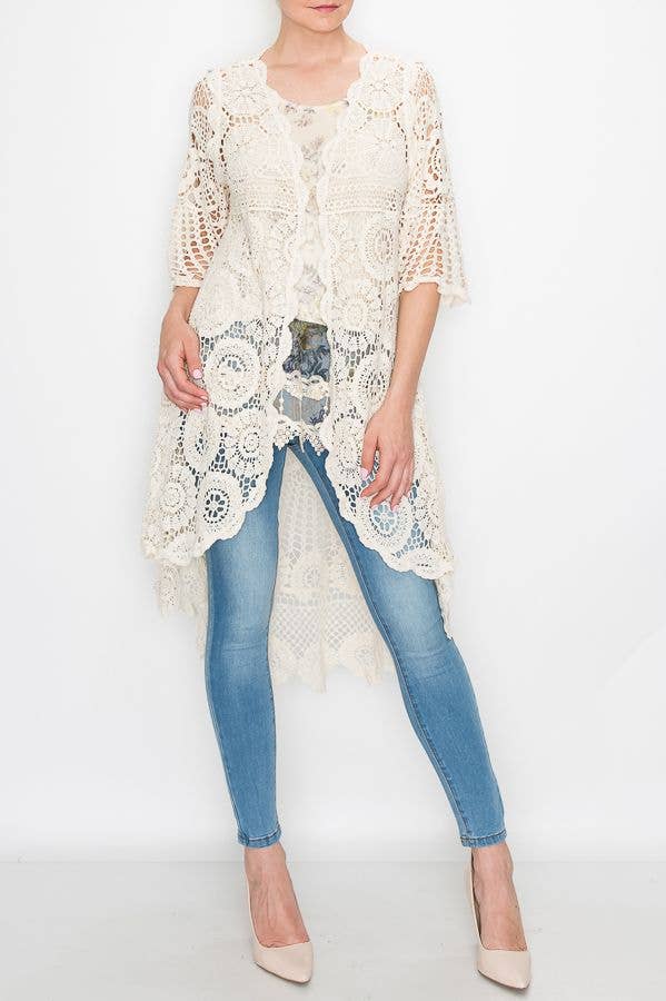 Ivory Olivia Crochet Kimono
