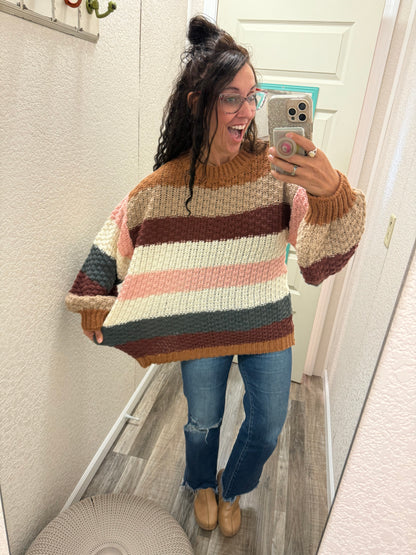 Stella Stripes Color Block Chunky Sweater