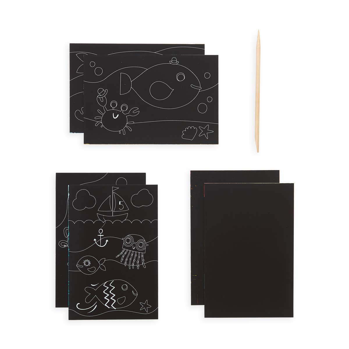 Friendly Fish Scratch & Scribble: Mini Kit - (7 PC Set)