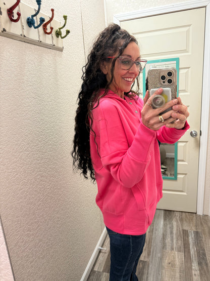 Addie Snap Front Fleece Hoodie