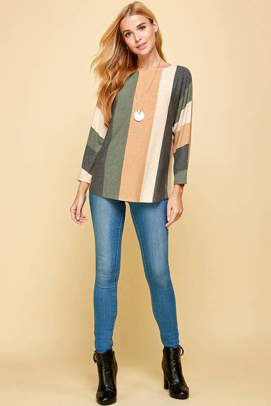 Sophie Striped Dolman Sleeves Top