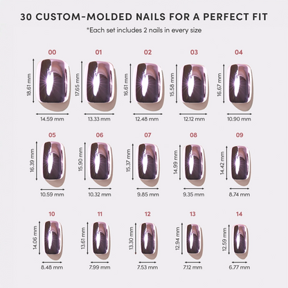 Metallic Blush Press-On Nails | Metallic Chrome Blush Nails