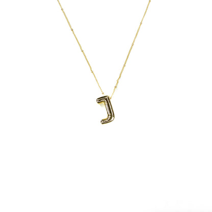 Initial Balloon Bubble Gold Necklace