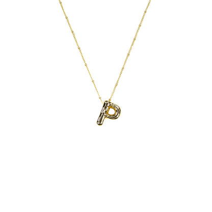 Initial Balloon Bubble Gold Necklace