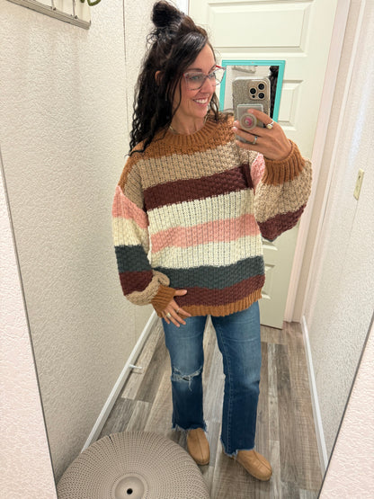 Stella Stripes Color Block Chunky Sweater