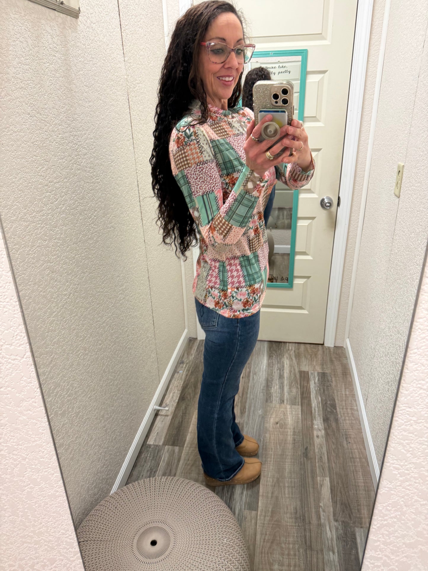 Mosaic Spring Mesh Top