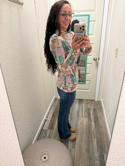 Mosaic Spring Mesh Top