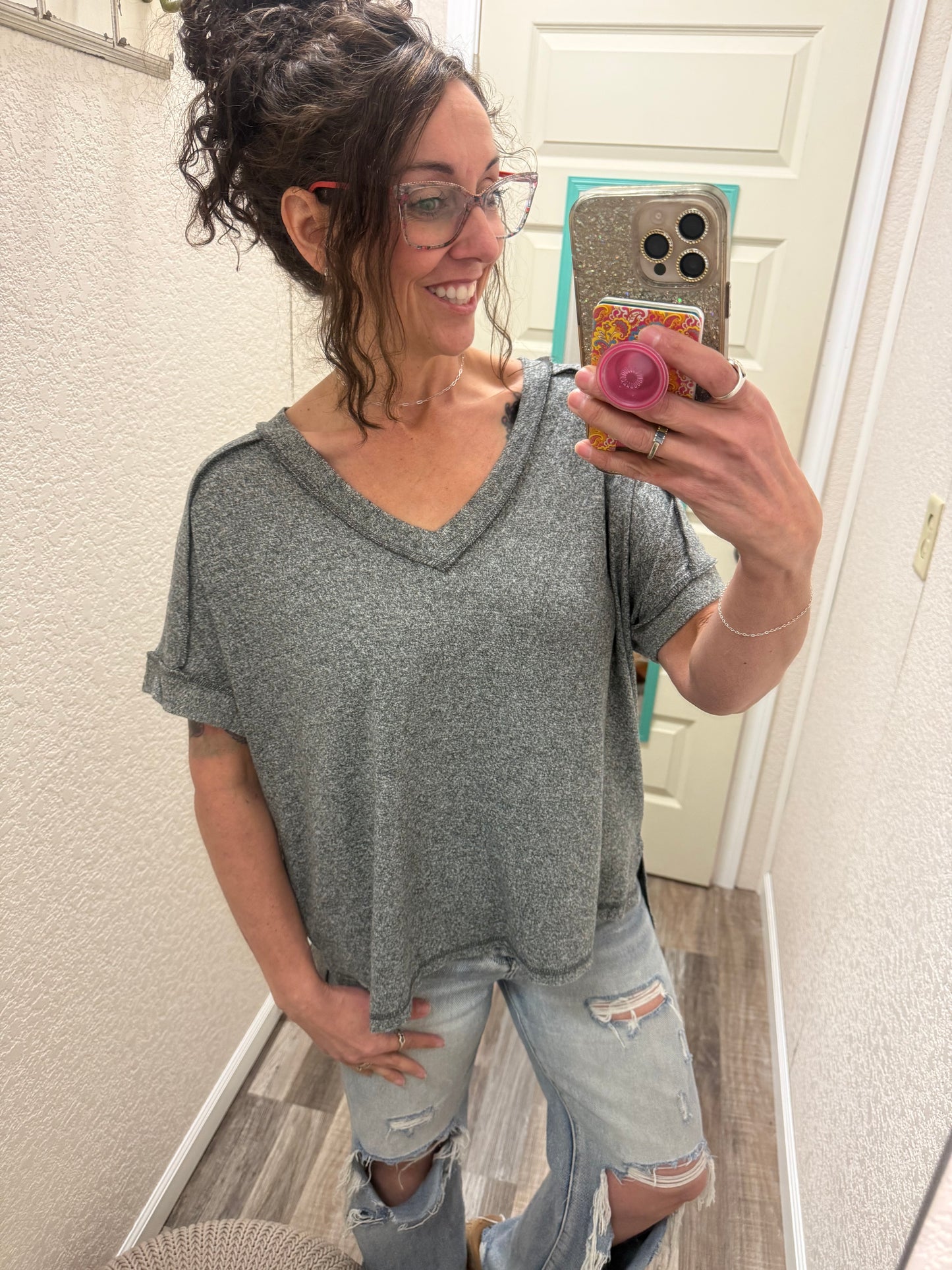 Melanie Vneck Top