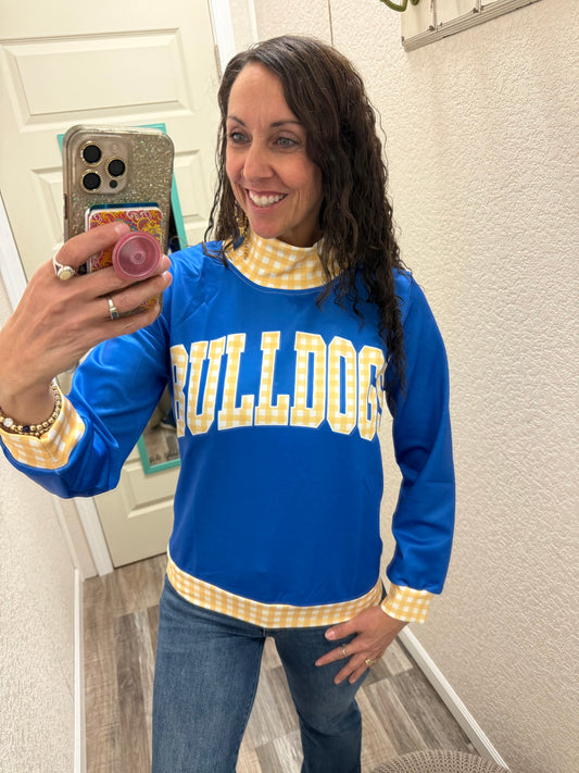 GINGHAM MOCK NECK Bulldogs