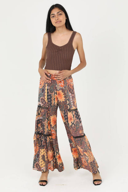 Kokomo SUNSET WIDE LEG PANTS WITH LACE INSERTS