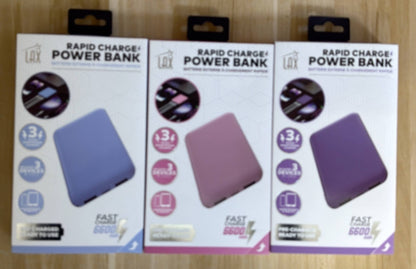 LAX 6600mAh Power Bank – Fast, Reliable, and Travel-Ready: Lilac