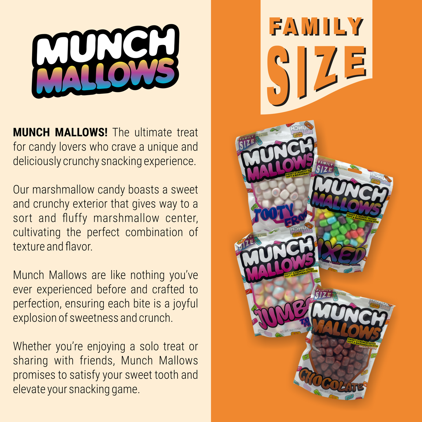 Mixed Munch Mallows - Marshmallow Candy