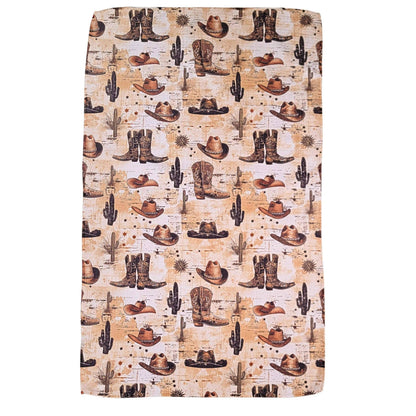 Western Cowboy Boots & Hat Waffle Weave Towels - Home Decor