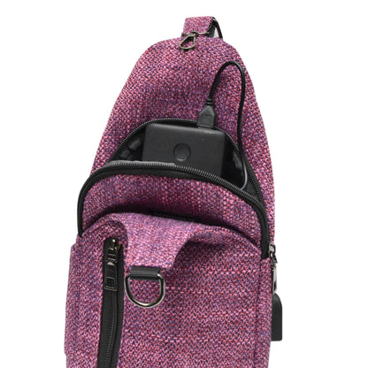 Palm Trees Anti-Theft Crossbody Bag w/ USB–
