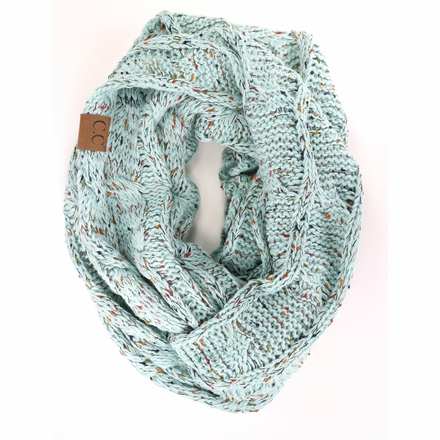 Oatmeal Flecked CC Infinity Scarf: