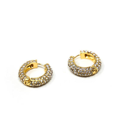 Darling Diva Huggies in Crystal: Gold/Crystal Earrings