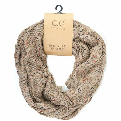 Oatmeal Flecked CC Infinity Scarf: