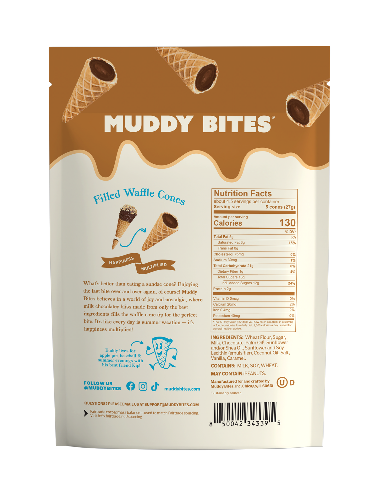 4.25 oz Game Day Edition - Milk Waffle Cones Snacks