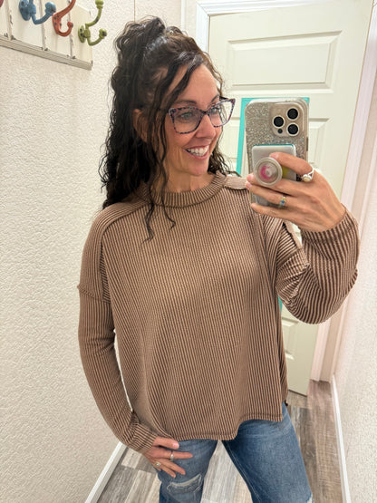 Alyssa Ribbed Long Sleeve Top