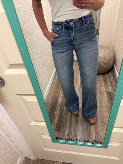 Darla Hi Rise Tummy Control Wide Flare With Wide Hem Risen Jeans