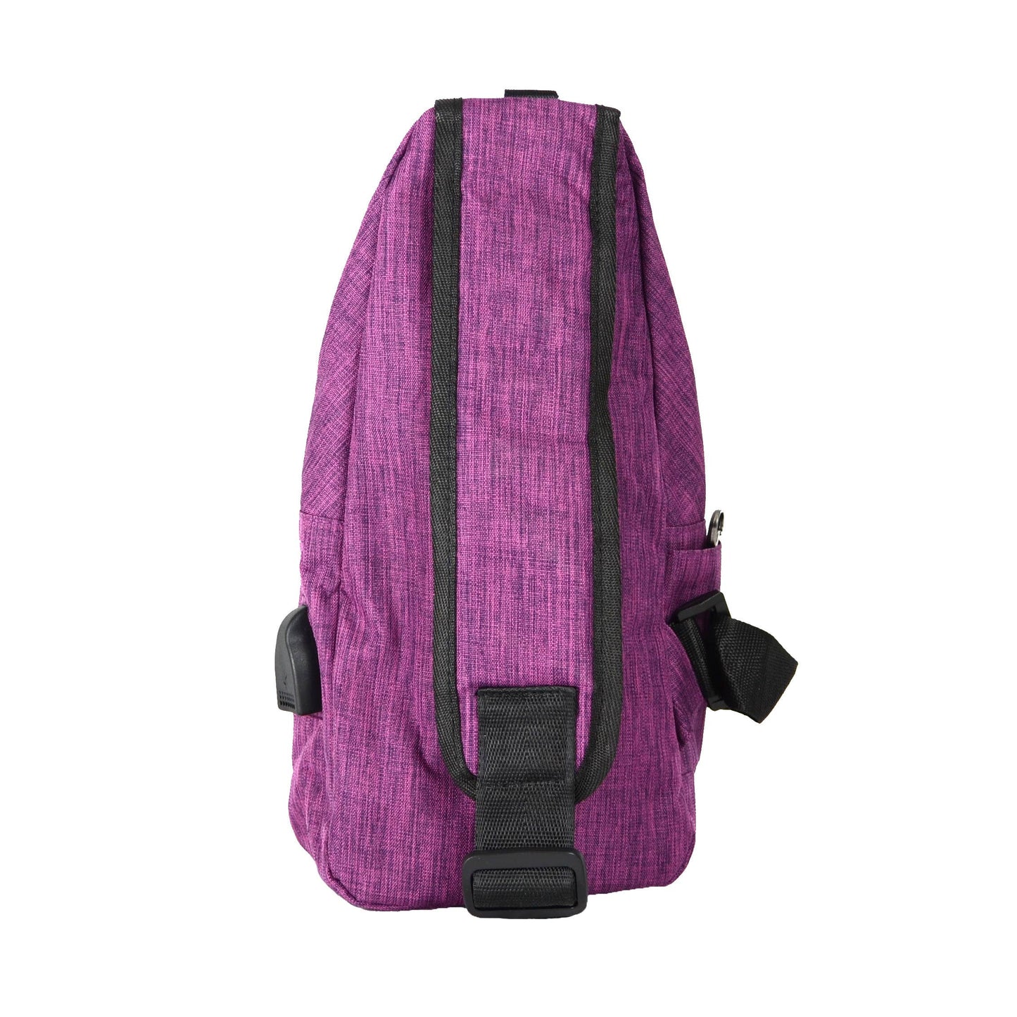 Plum Anti-theft Sling Daypack With USB Charging Port