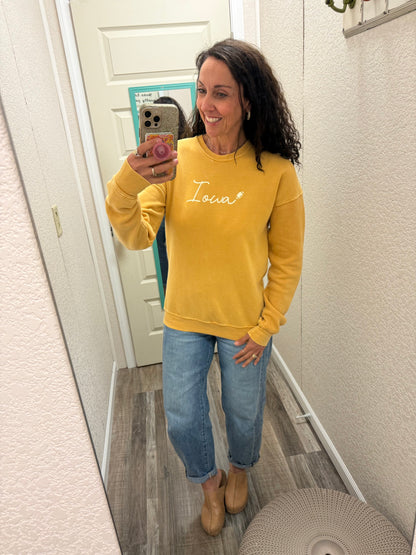 IOWA MINERAL SWEATSHIRTS: Mineral Mustard