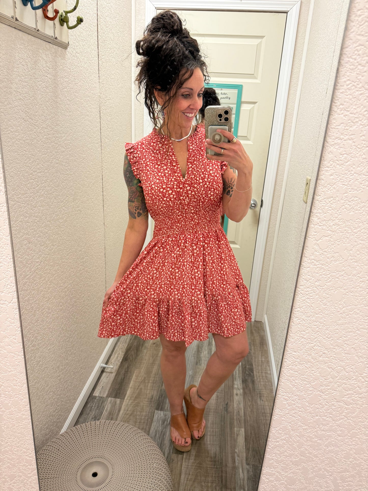 American Dreams Smocked Waist Dress