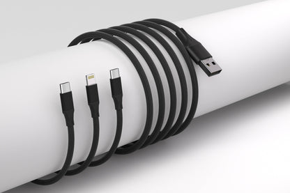 3-in-1 Lavender Cable For IPhone/Ipad & Android Devices