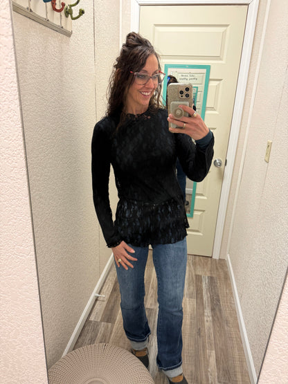 Layla Long Sleeve Relaxed Fit Lace Top