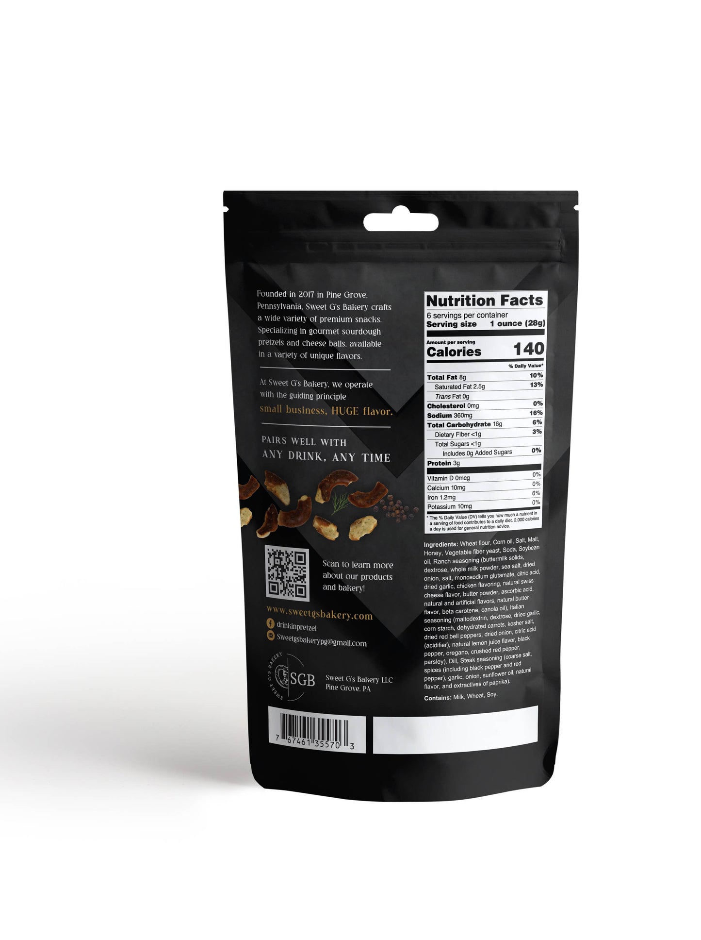 Original (Zesty) Flavored Sourdough Pretzels - 6oz Pouch
