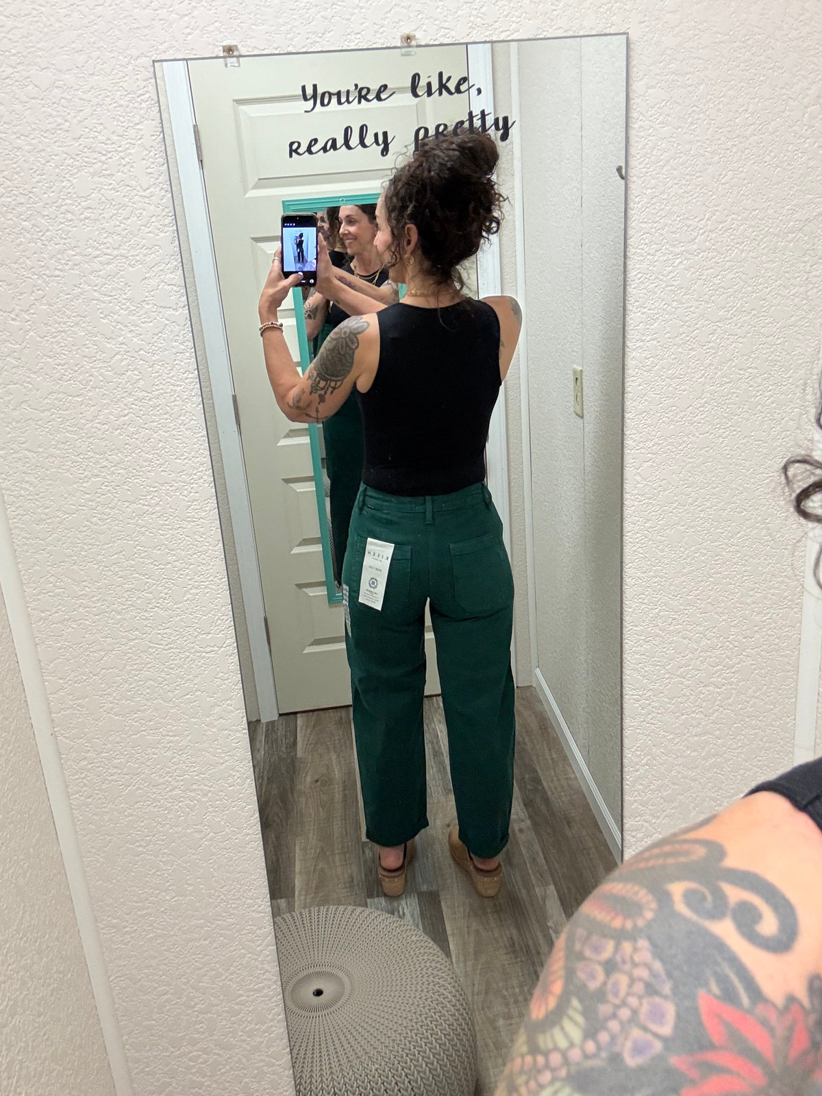 Gwendolyn Green Barrel High Rise Risen Jeans