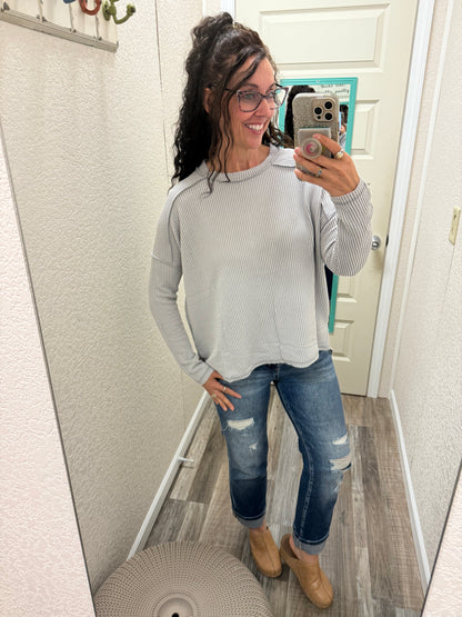 Alyssa Ribbed Long Sleeve Top
