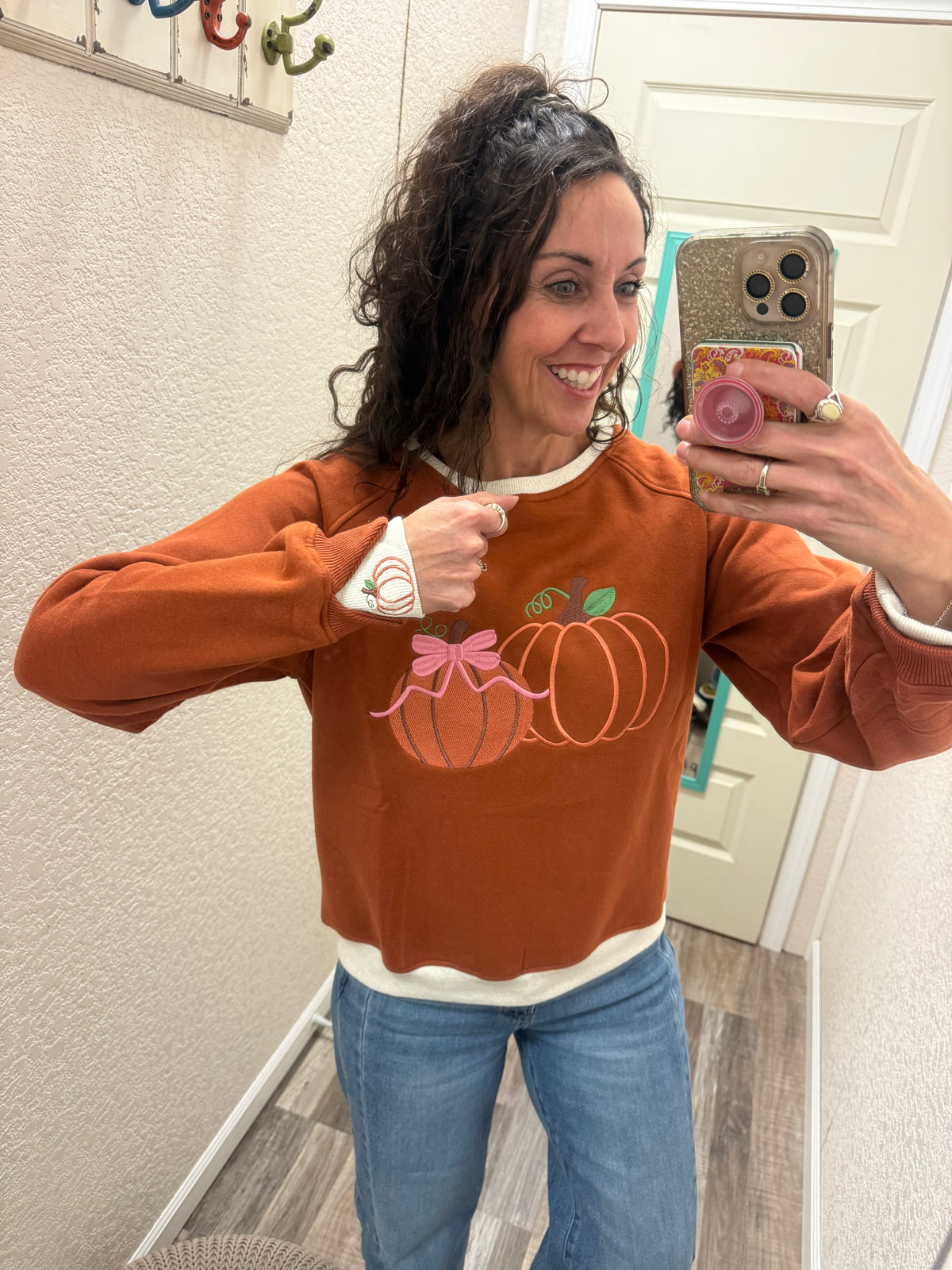 Pretty Little Pumpkins™ LayerPop™ Duo Cuff Sweatshirt