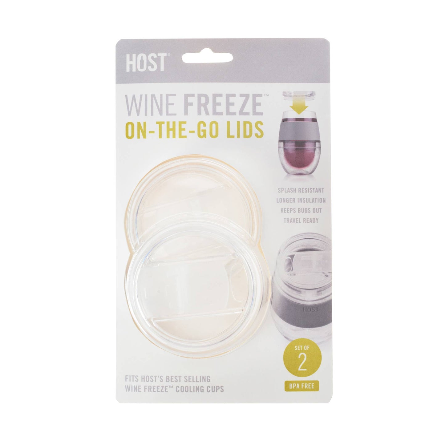 Wine FREEZE™ Travel Lids for Cooling Cups Set of 2